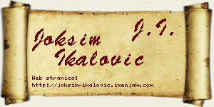 Joksim Ikalović vizit kartica